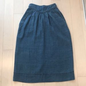 Aritzia Wilfred Linen Gabrielle Denim Skirt